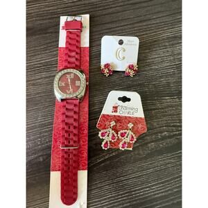 NWT Charming Charlies Watch & Earrings Jewelry Bundle